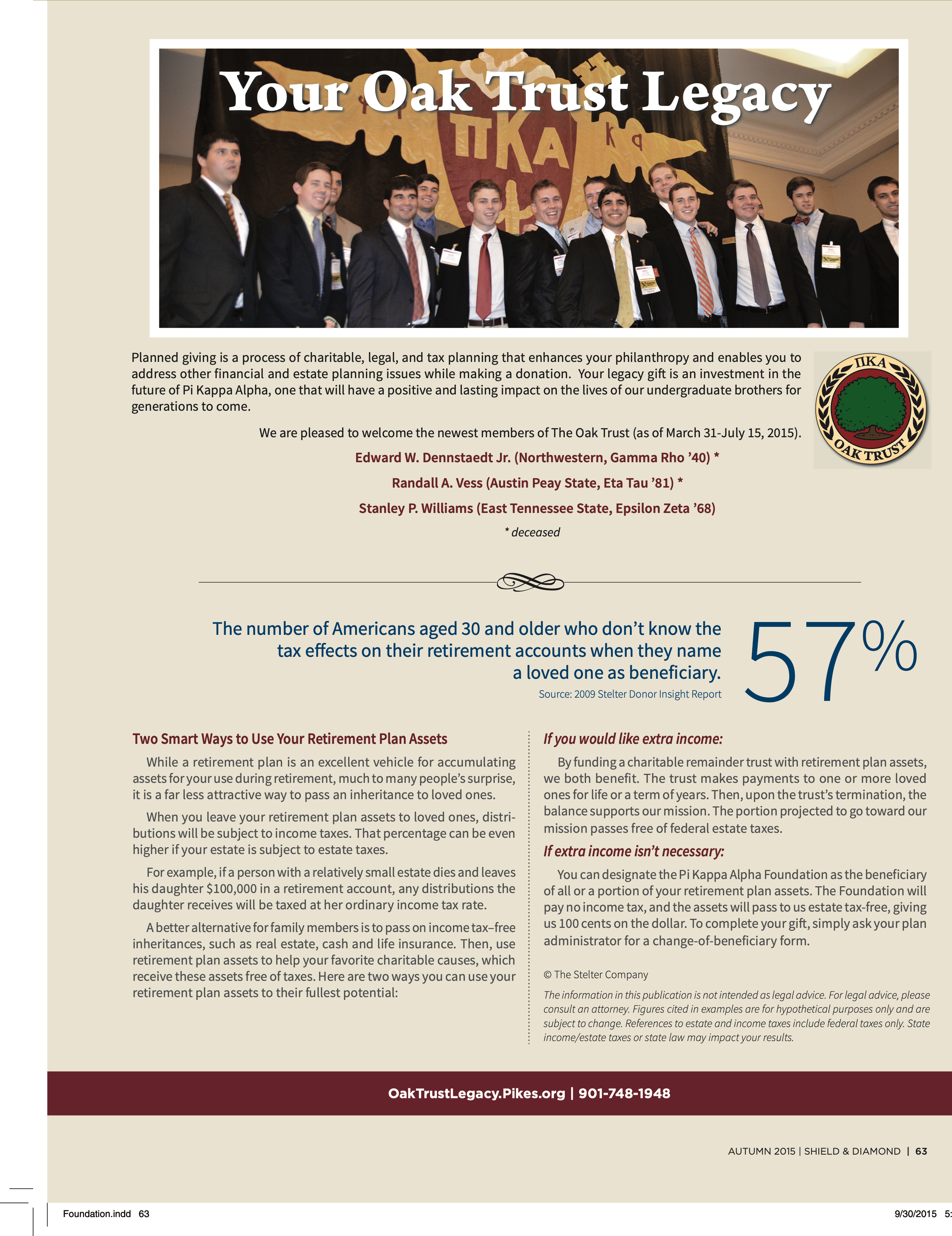 Your Oak Trust Legacy, Autumn 2015